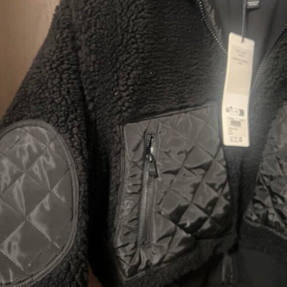 Alo Yoga Sherpa Edge Bomber Black Size S - Picture 2 of 11
